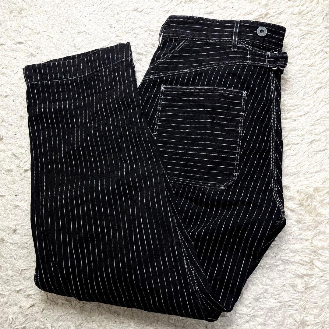 ✨極美品/36インチ✨ショット ヒッコリー デニムパンツ ストライプ ブラック