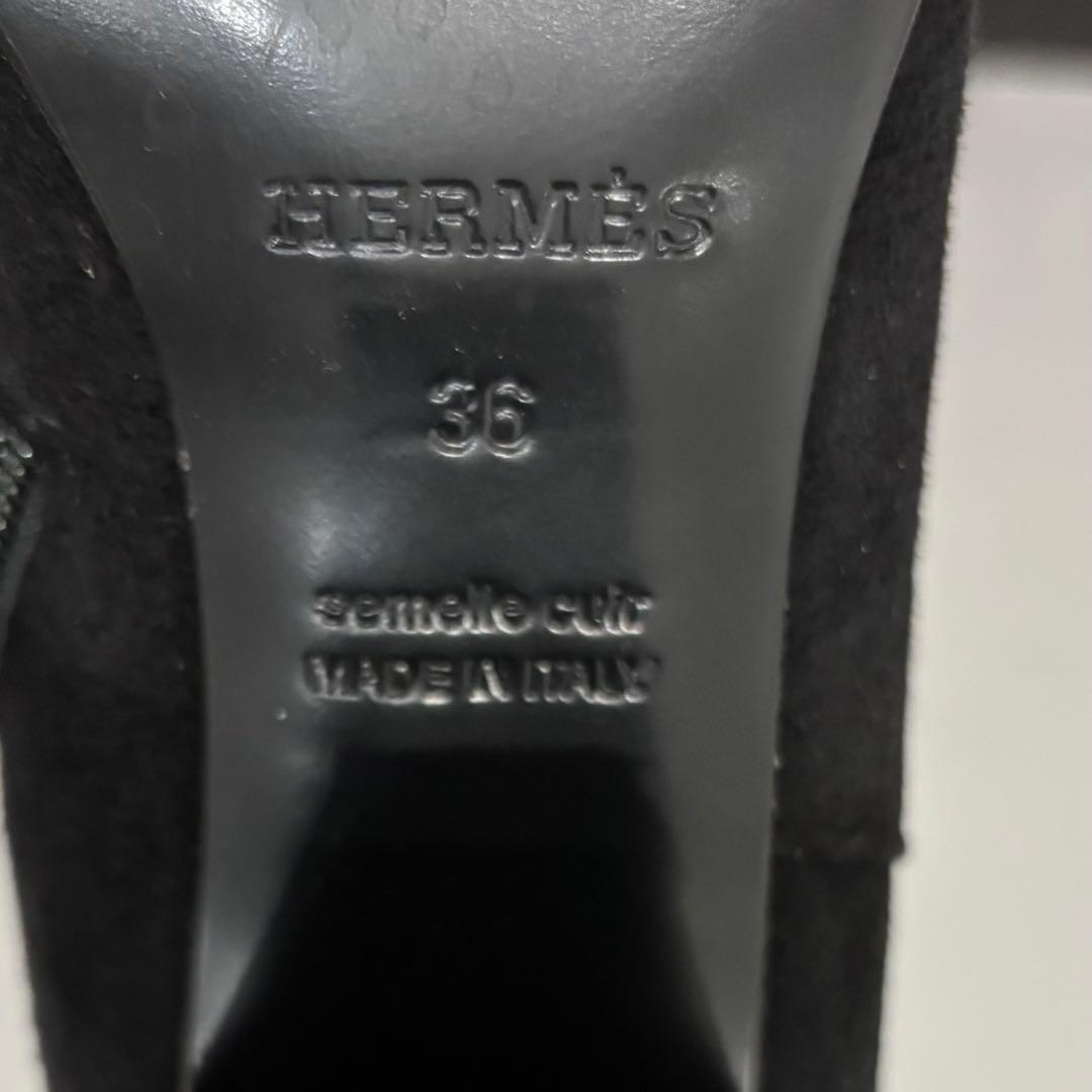 エルメス　サンジェルマン シルバー金具 ケリーバックル スエード　ショートブーツ