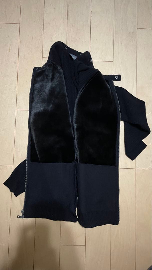 armani exchange スウェード切り替えダブルジップニット　フード欠損