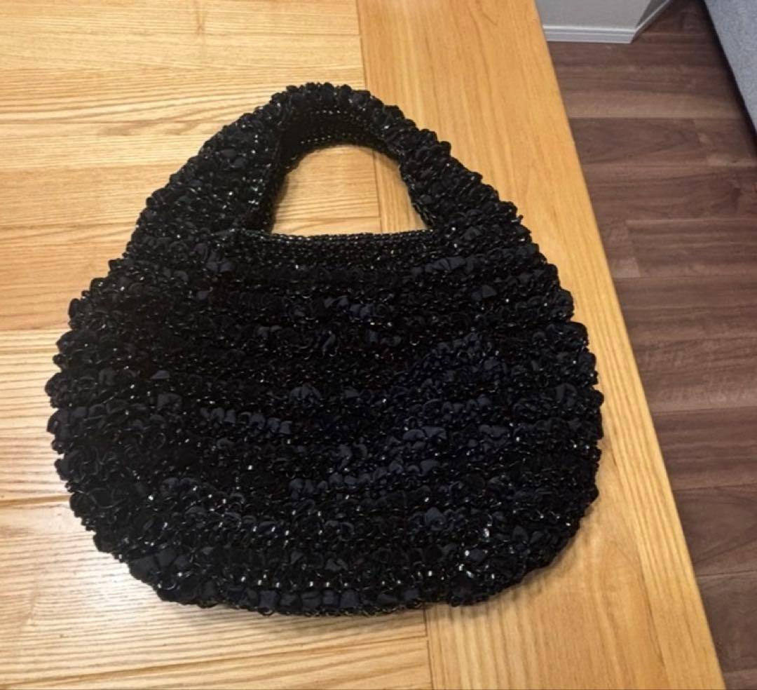 アンテプリマ　ワイヤーバッグ　ベロアミックス　チャーム付 ハンドバック