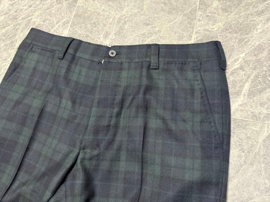 AMBROSI アンブロージ ウール スラックス パンツ チェック 総柄 XL