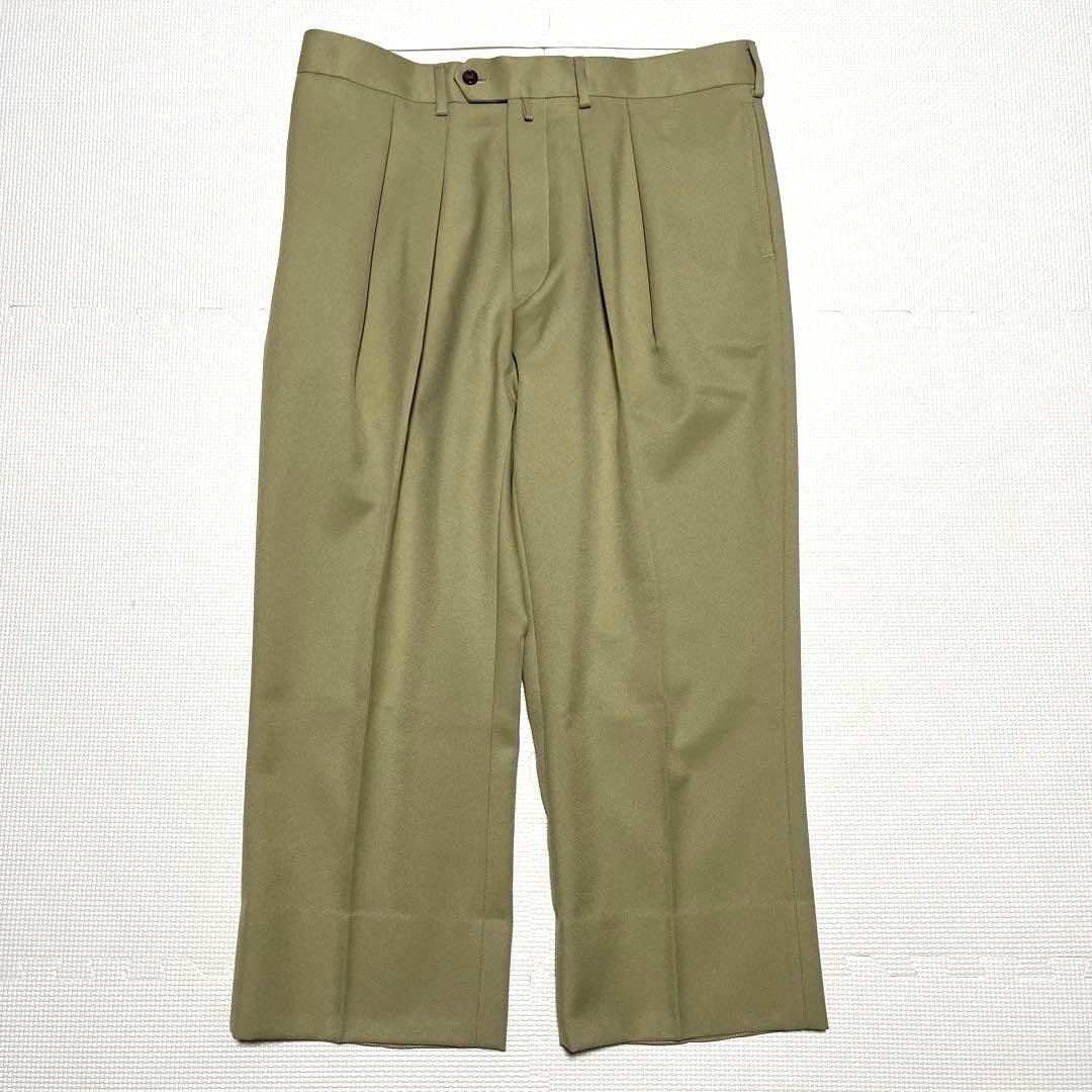 美品 NEAT ニート 2タックスラックス ライトグリーン 50 ポリエステル綿