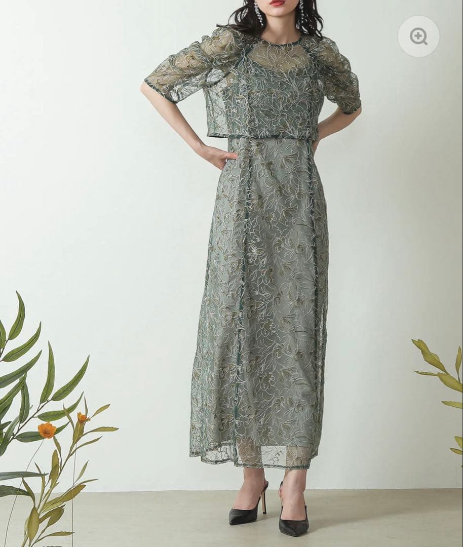 ＊試着のみ美品＊ kana 花柄刺繍 レースボレロ キャミワンピース ２点セット