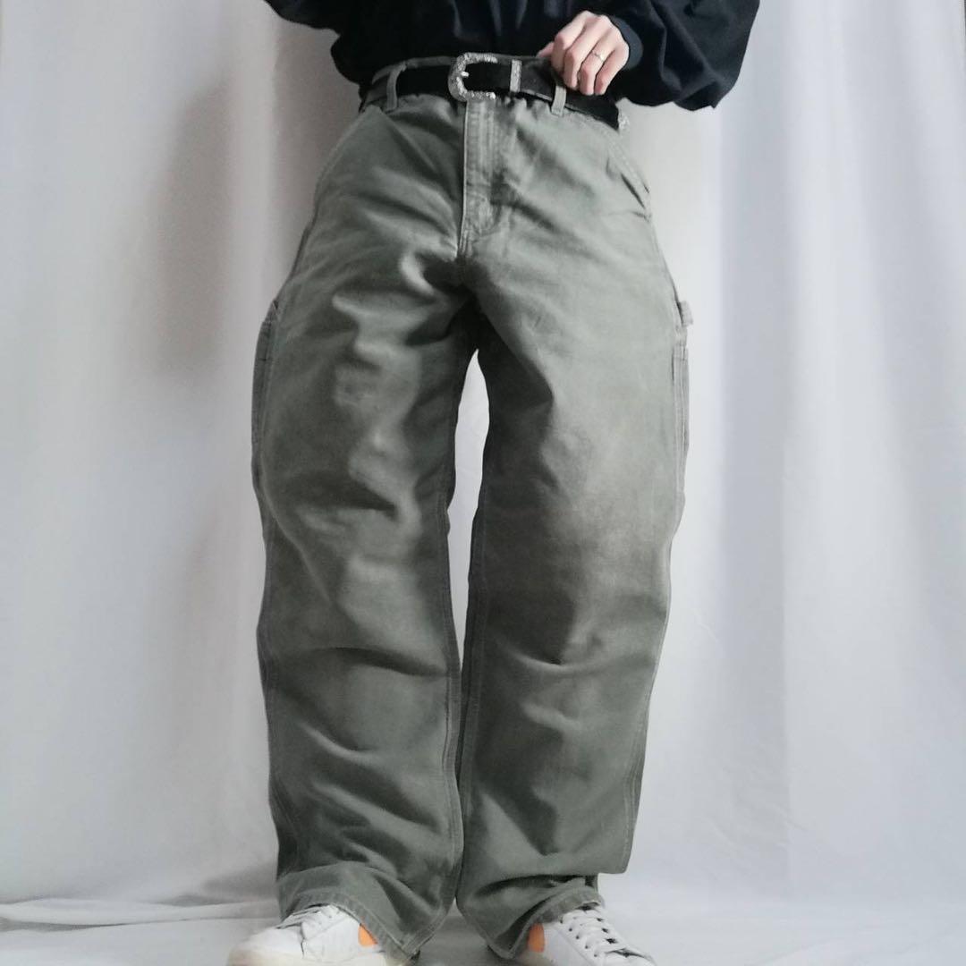 希少 MOS カーハート B11 モスグリーン W32 ダック ペインターパンツ