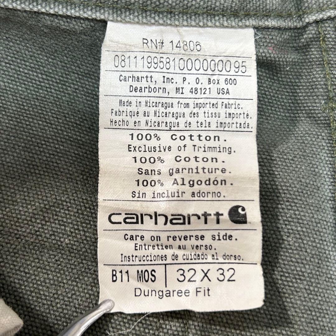 希少 MOS カーハート B11 モスグリーン W32 ダック ペインターパンツ