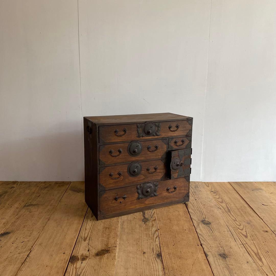 アンティーク 茶箪笥 小箪笥 チェスト 無垢材 z981