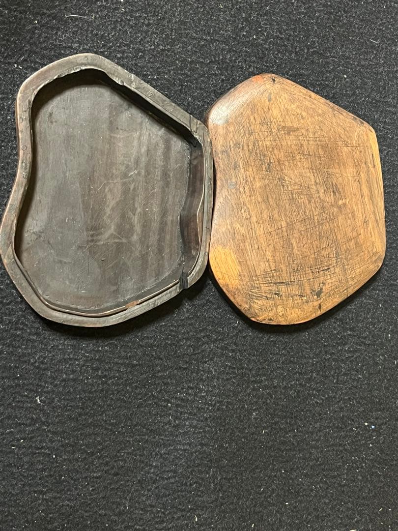 処分価格　旧坑老坑端渓水巌硯　子母青花・深い青・文房四宝