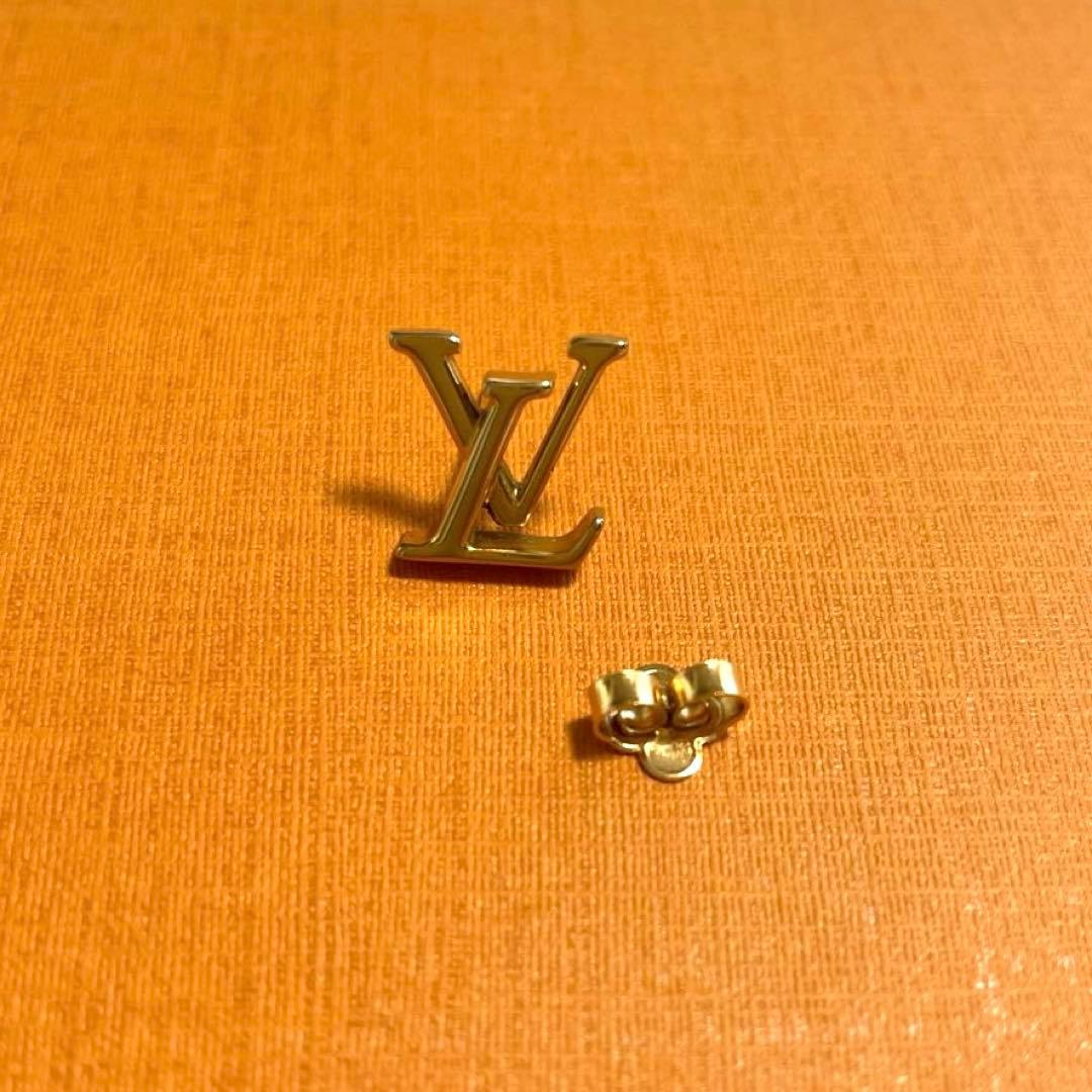 美品 Louis Vuitton ゴールド LVロゴ アイコニック ピアス 片耳