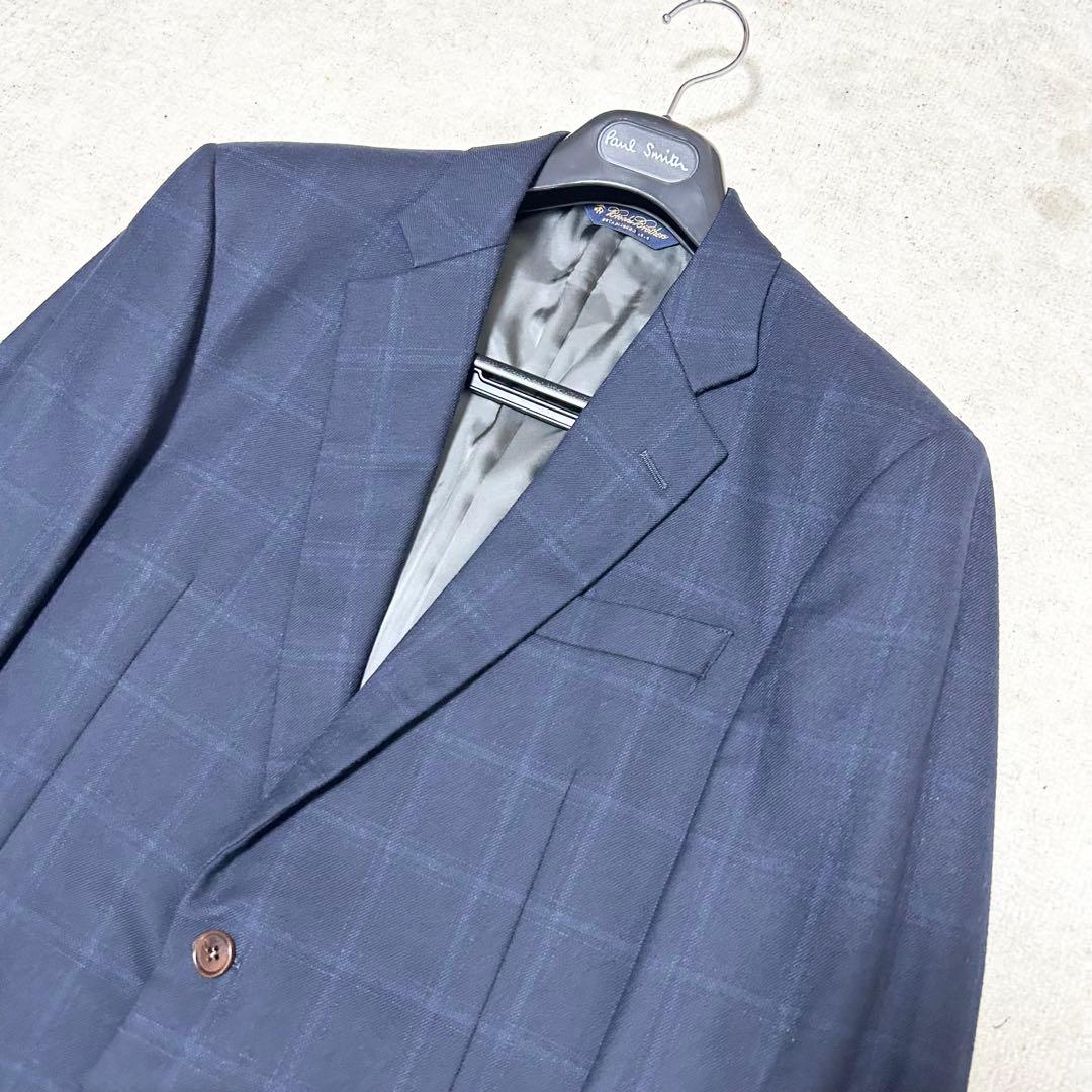 美品　ブルックスブラザーズ　マディソン　ネイビー　テーラードジャケット　カシミヤ