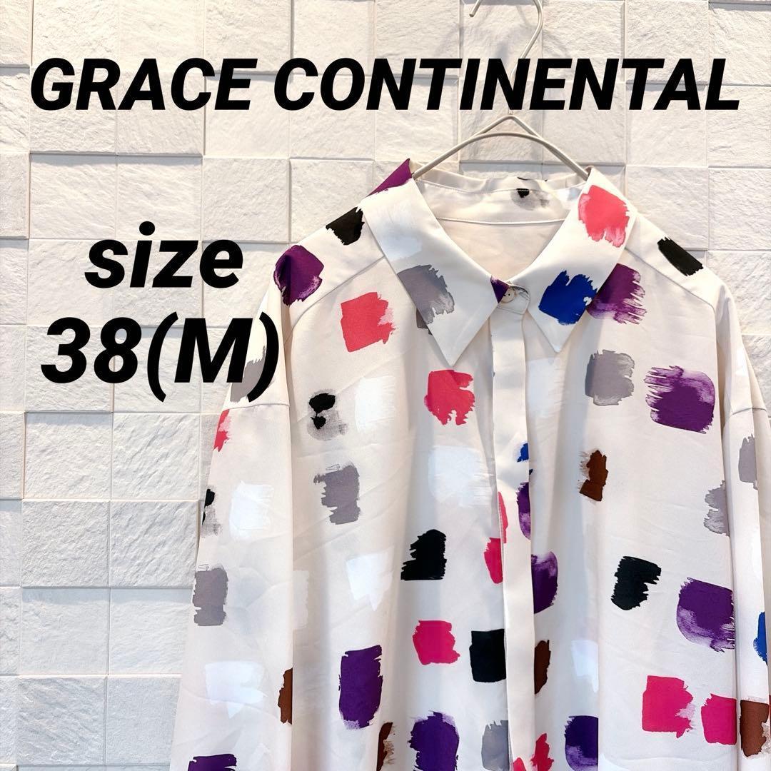 【美品】グレースコンチネンタル ダイアグラム マルチプリントブラウス M