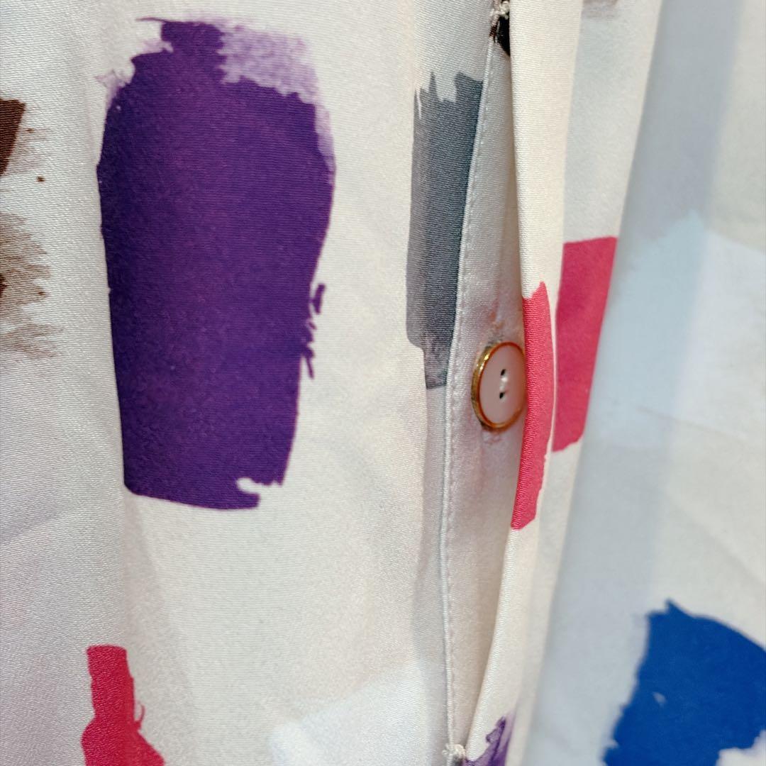 【美品】グレースコンチネンタル ダイアグラム マルチプリントブラウス M