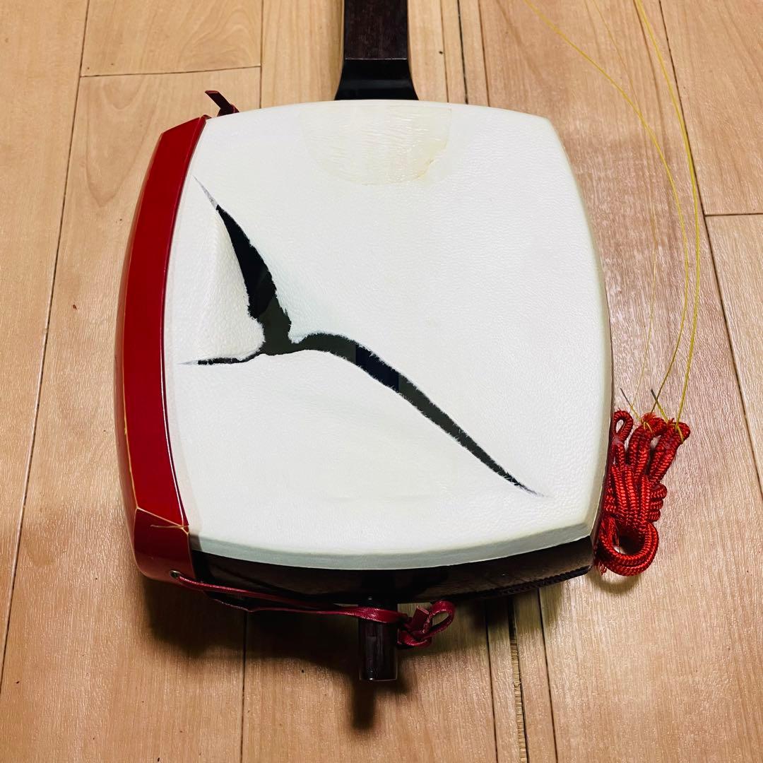 津軽三味線　紅木　金細　現状品