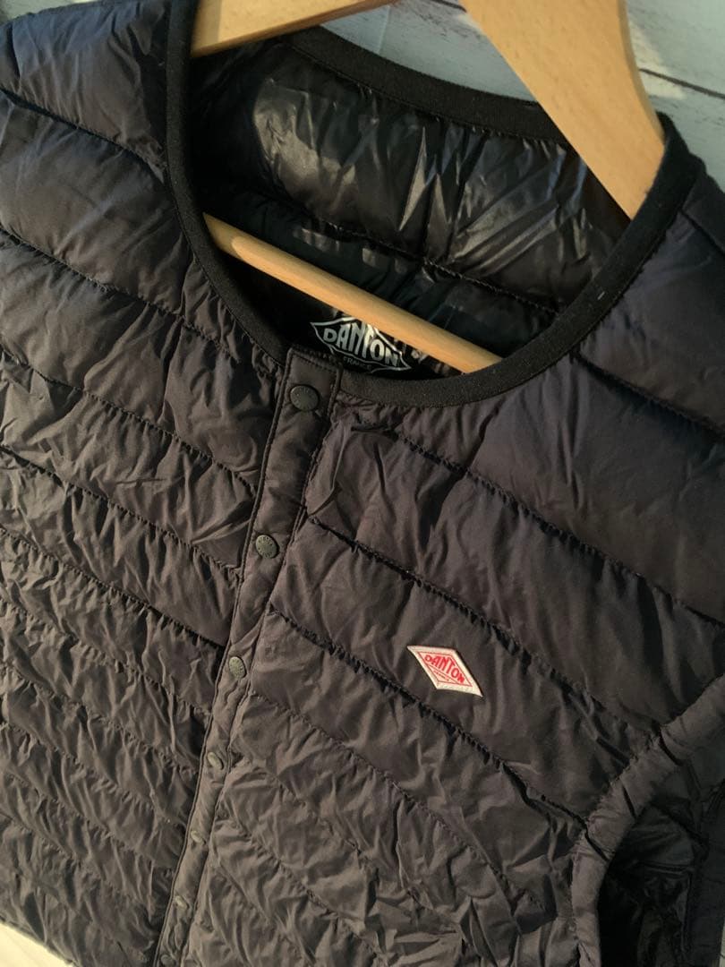 美品 DANTON Crewneck Down Black L