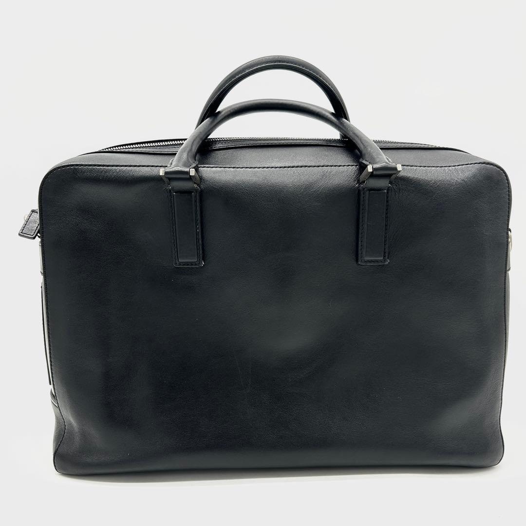 【極美品】アニヤハインドマーチ ビジネスバッグ スマイル 黒 レザー 2way