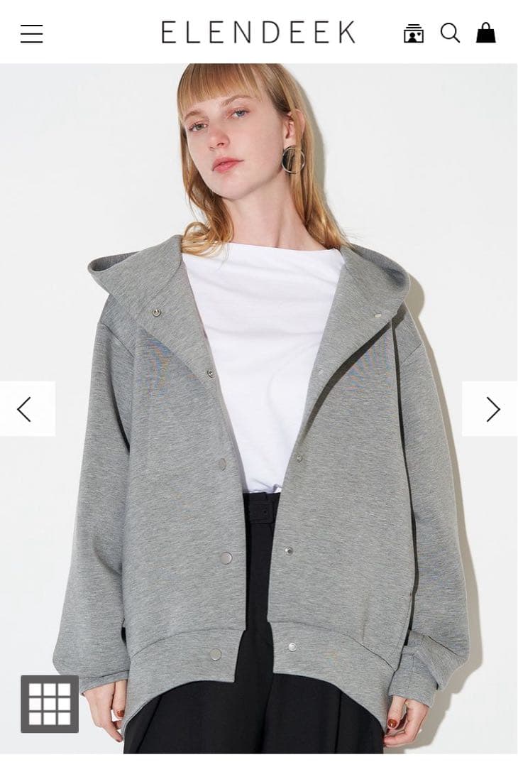 ELENDEEK ダークグレー フード付き スウェットパーカー