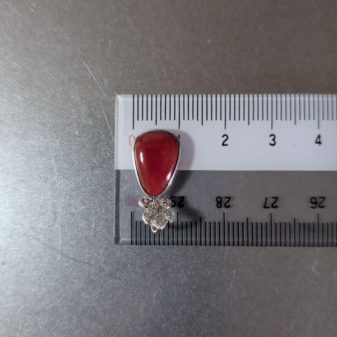 ペンダントトップ　Pt900　珊瑚　ダイヤモンド計0.05ct　2.67g