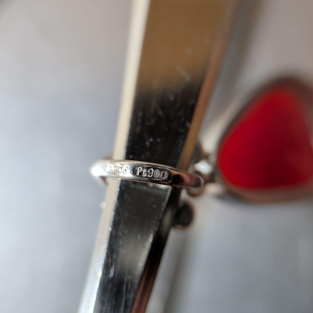 ペンダントトップ　Pt900　珊瑚　ダイヤモンド計0.05ct　2.67g