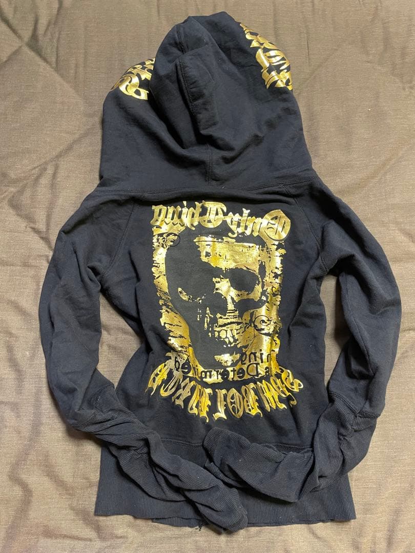 d.i.a ゴールド ブラック パーカー フード付き