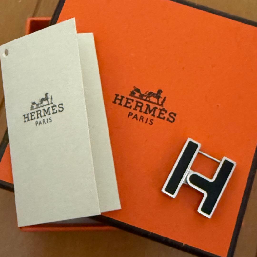 【最安値】 HERMES ピアス Hロゴ シングルハウンドトゥース 片耳用