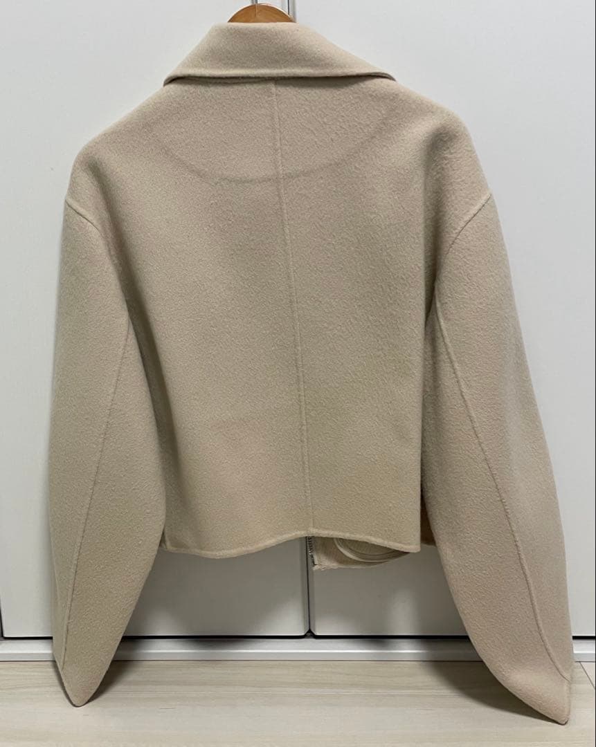 トゥデイフル　ウールジップブルゾン アウター コート ショート丈　ナチュラル