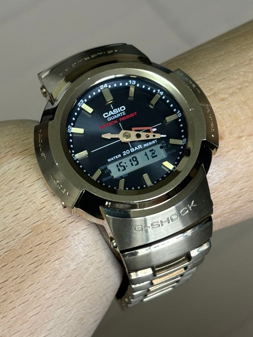 G-SHOCK/フルメタル/AWM-500/ゴールド/電波/ソーラー/時計/箱付
