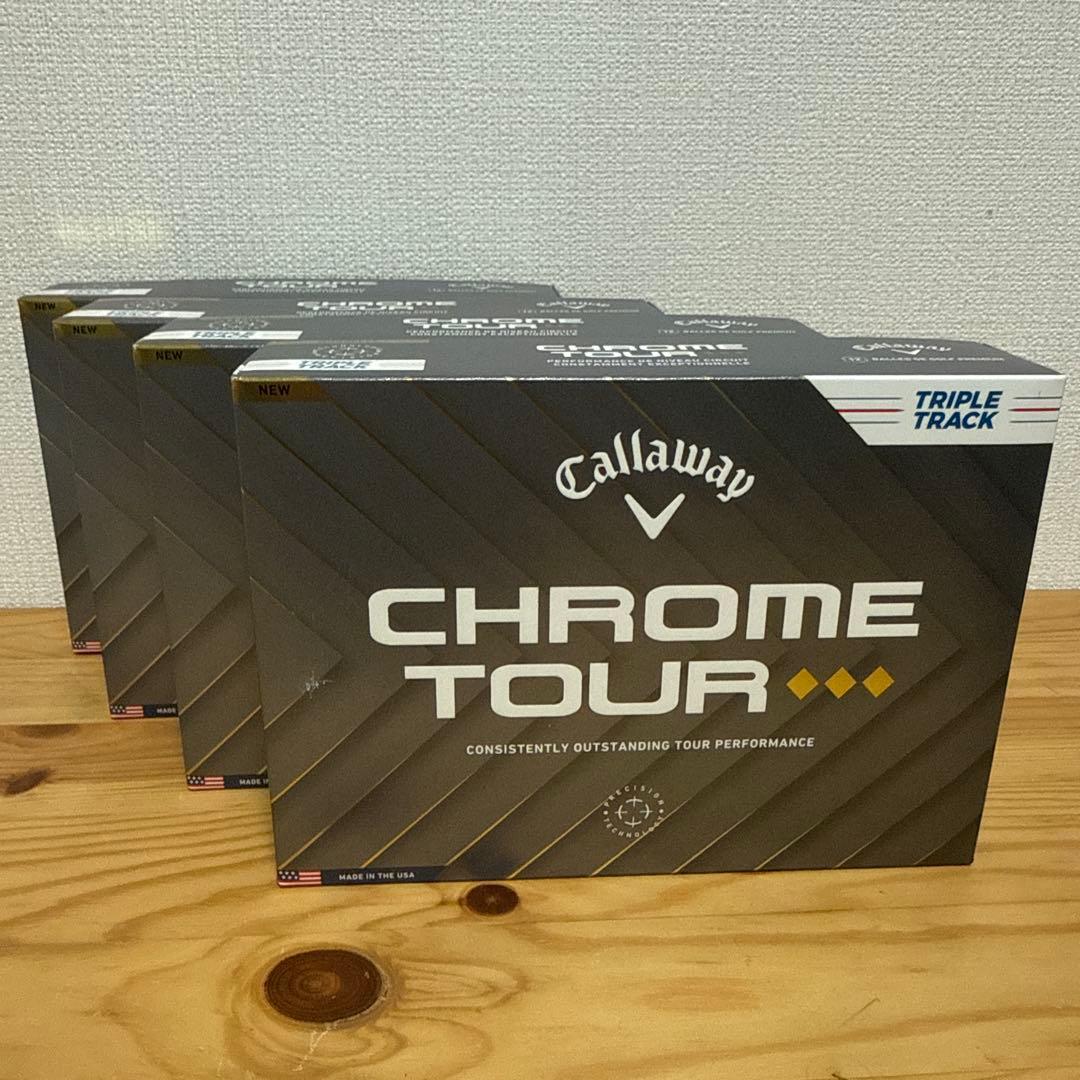キャロウェイゴルフボールCHROME TOUR x4箱セット