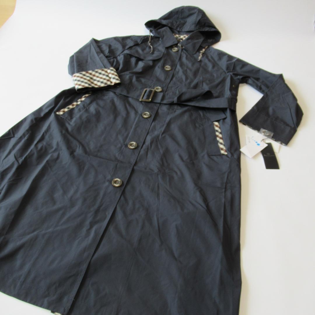 アクアスキュータム未使用ネイビー トレンチデザイン レインコート M 2/2