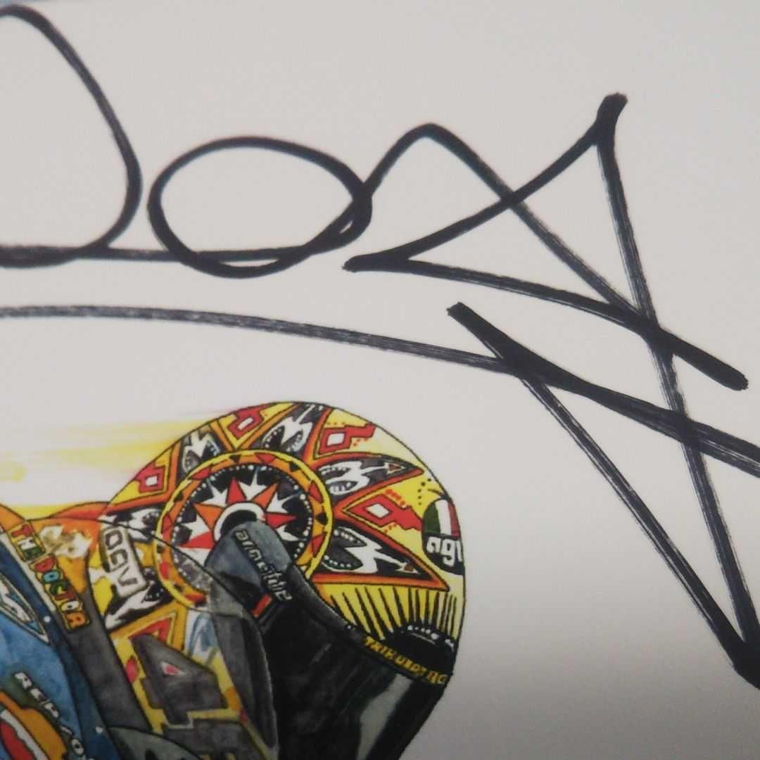 バレンティーノ・ロッシ直筆サイン入りイラスト