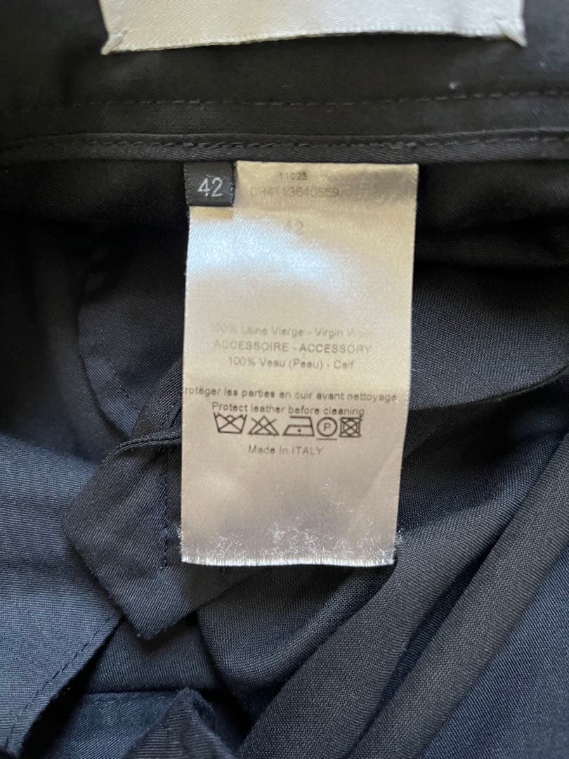 Dior レザーバックル　ベルト付き　トラウザード　テーラードスラックス