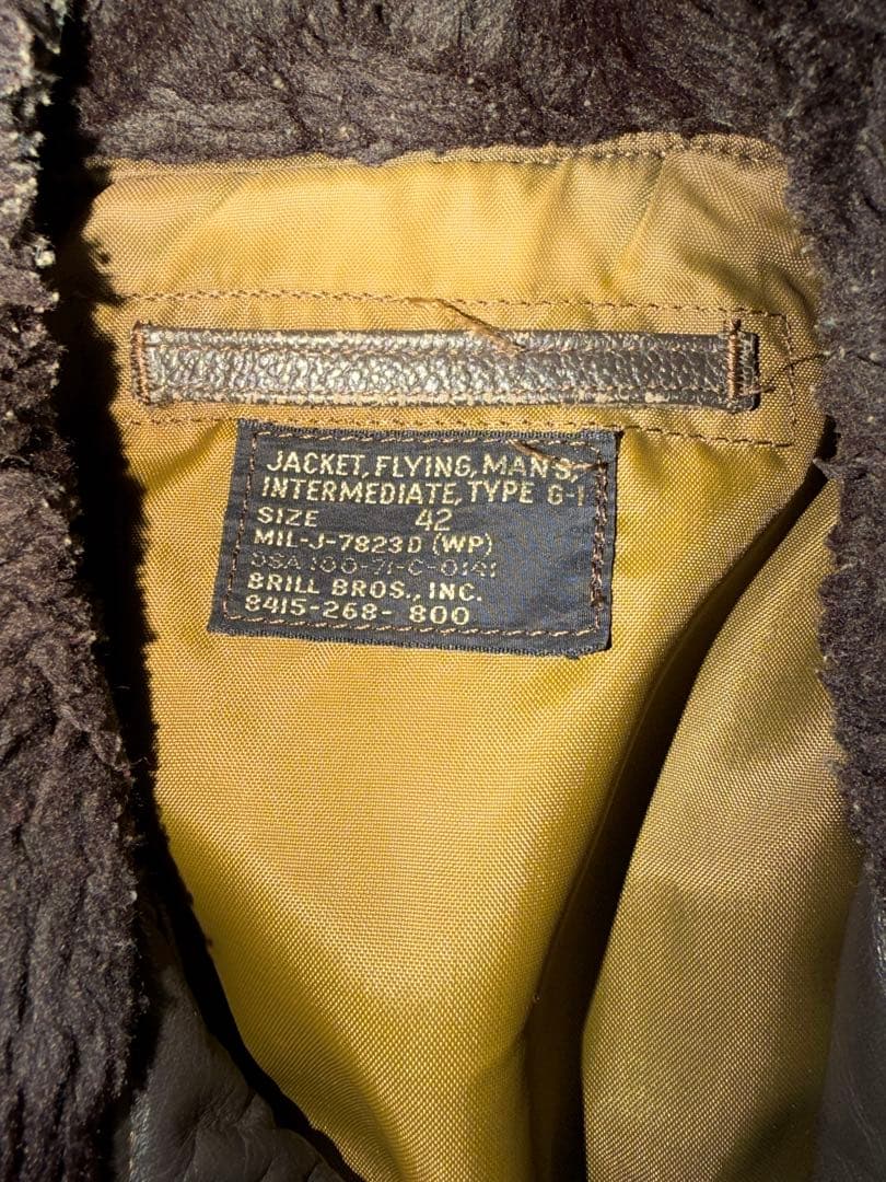 フライトジャケット　G-1 ダークブラウン　42 レザー