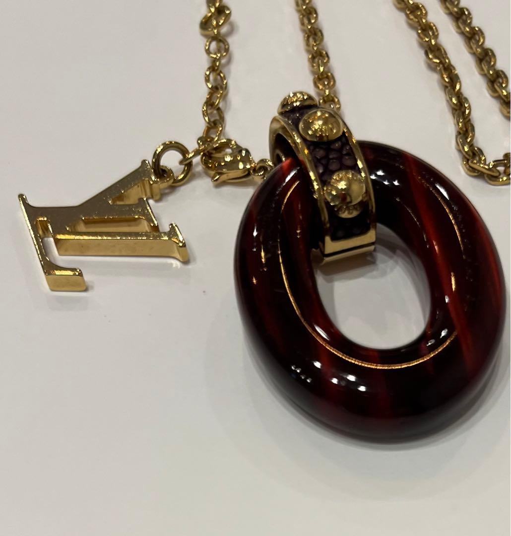 良品☆ヴィトン　ネックレス ロゴ　ＬＶ　パンダンティフ ギミアクルー ガルーシャ