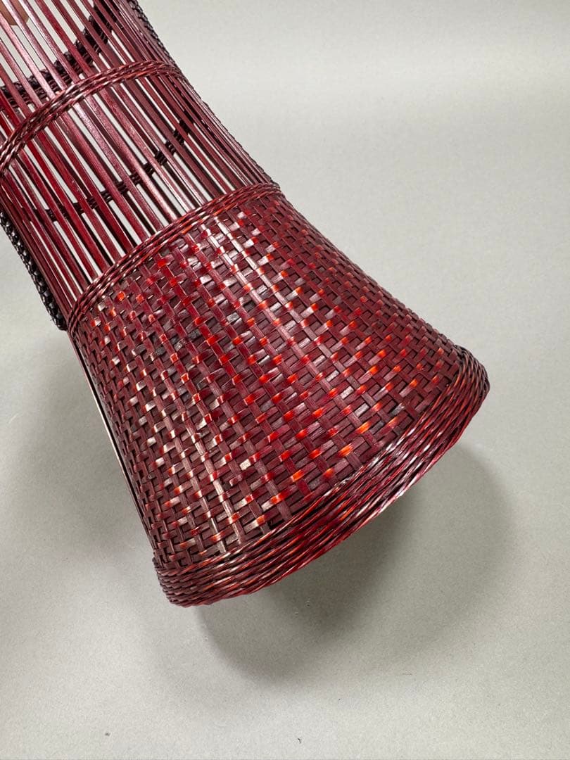 竹籠　渡辺竹清作　いけばな　茶花　花入　小原流　竹細工　竹編手付　花器　華道具