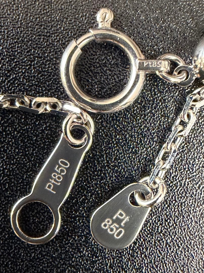 Pt850 小豆スライダーネックレス50cm