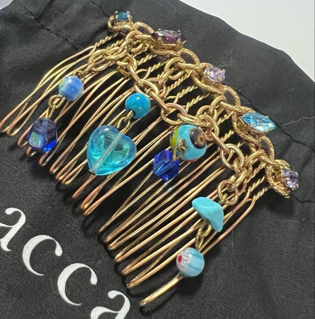 ACCA アッカ ヴィンテージ　ヘアコーム ビジュー ベネチアンビーズ