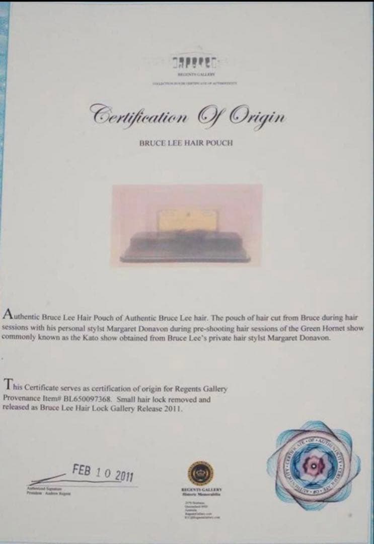 九*e様 ■本物■髪の毛■ブルース・リー■Bruce Lee Authentic
