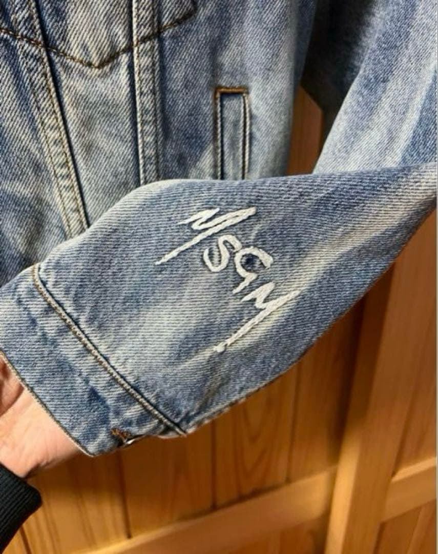 MSGM デニムジャケット Gジャン　ライトブルー