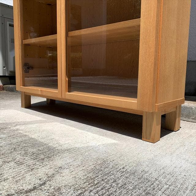 無印良品｜組み合わせて使える木製収納｜ブックキャビネット｜廃番｜ガラス扉付き｜