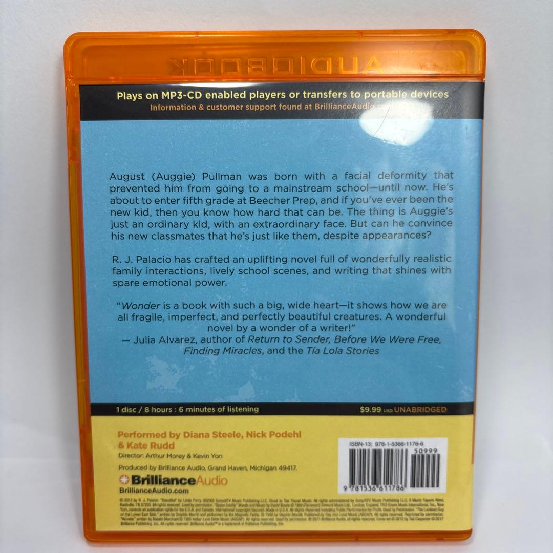 Wonder R.J. Palacio 英語版　mp-3オーディオブック付き