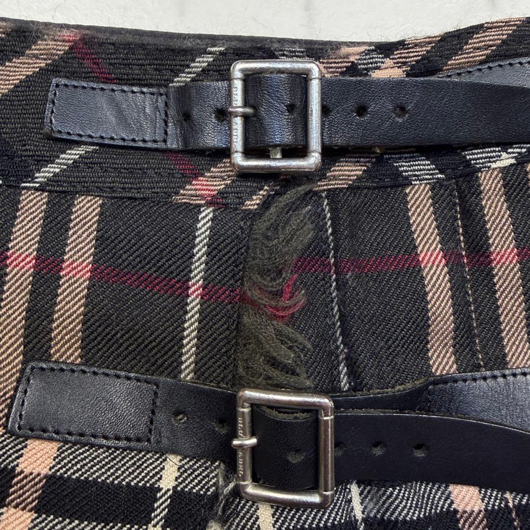 バーバリーブルーレーベル　ラップミニスカート　ノバチェック　36 ブラウン