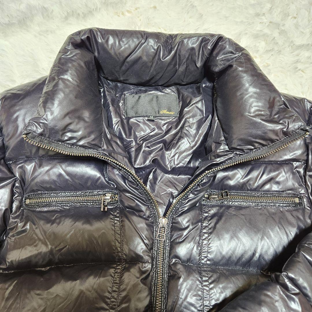 Y2K archive ダウン ダブルジップ 光沢 平成 ライダース　丈短
