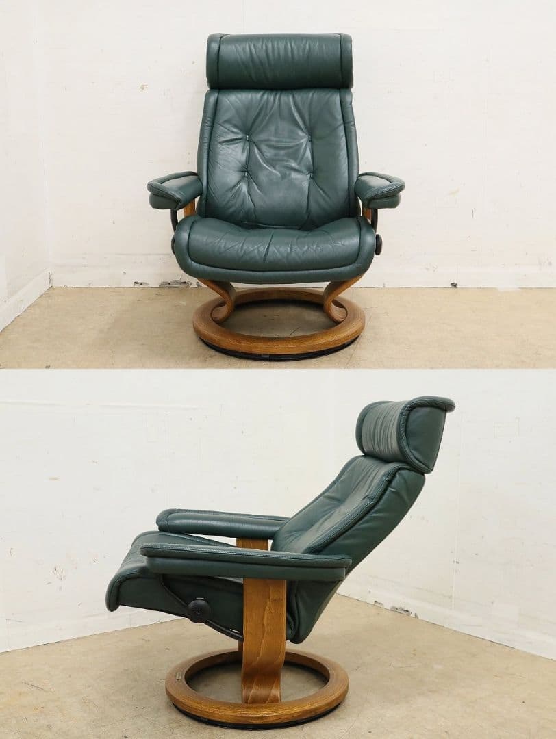 EKORNES エコーネス【プリンス】リクライニングチェア＆オットマン・本革