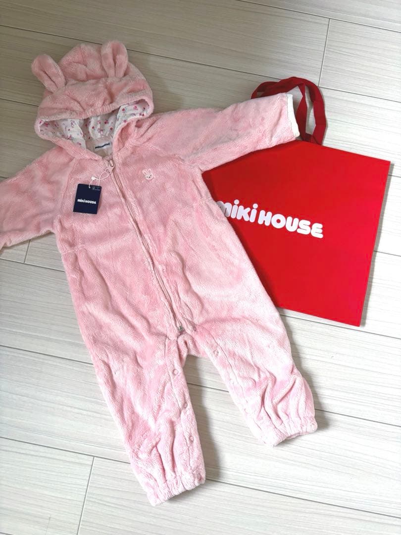 新品 ミキハウス カバーオール60〜80サイズ　ベビーアウター