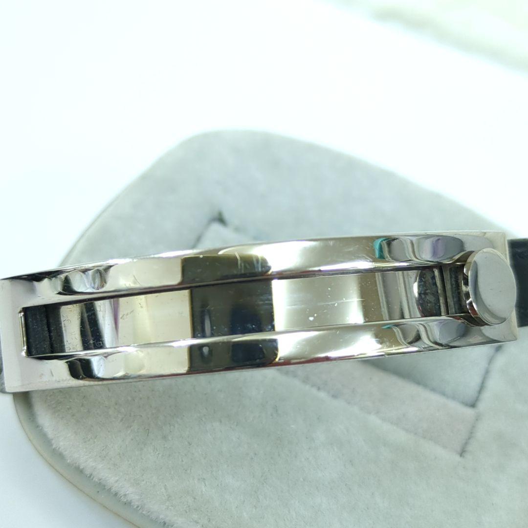 エルメス プスプス レザー ブレスレット バングル ブラック シルバー□G刻印