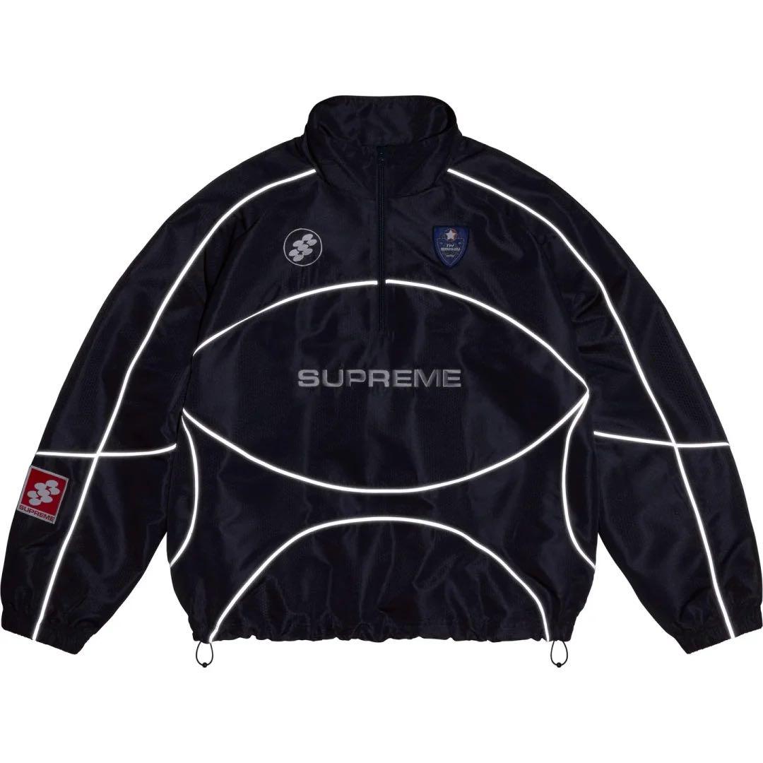 美品 Supreme Reflective Piping Pullover S