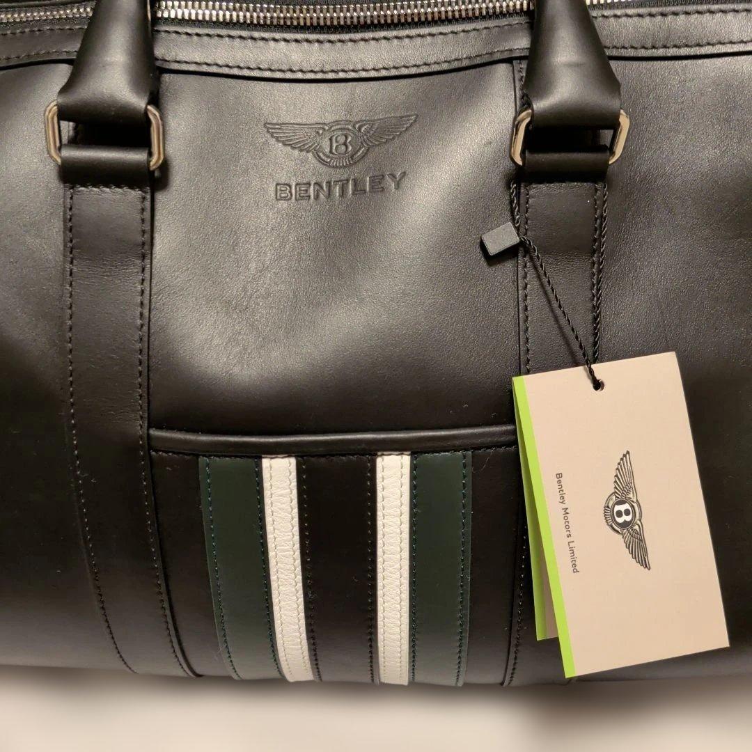 BENTLEY ブラックレザーボストンバッグ