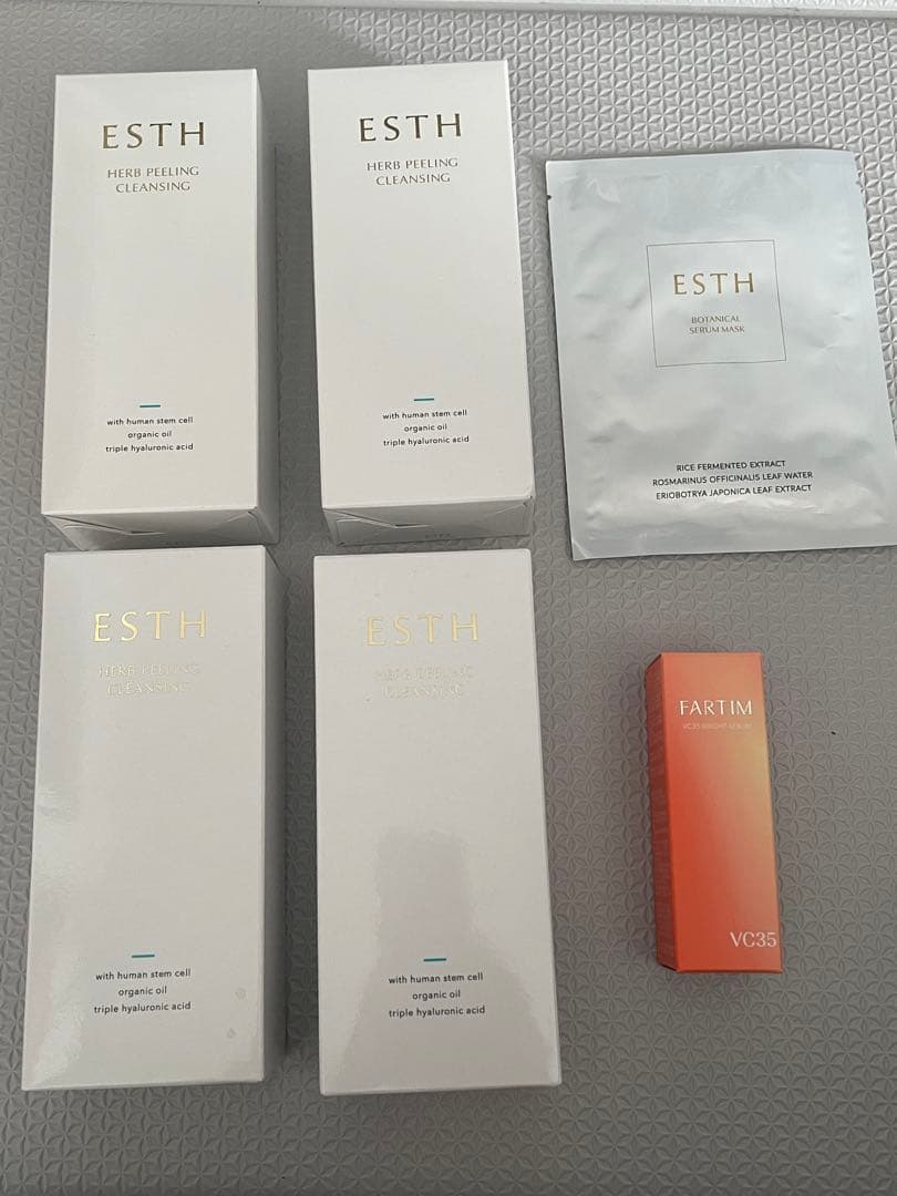 ESTH ハーブピーリングクレンジング 120g 4個、マスク、美容液セット