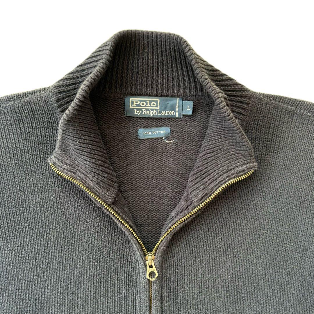 90s ラルフローレン　コットン　ドライバーズニット　ポニー無し