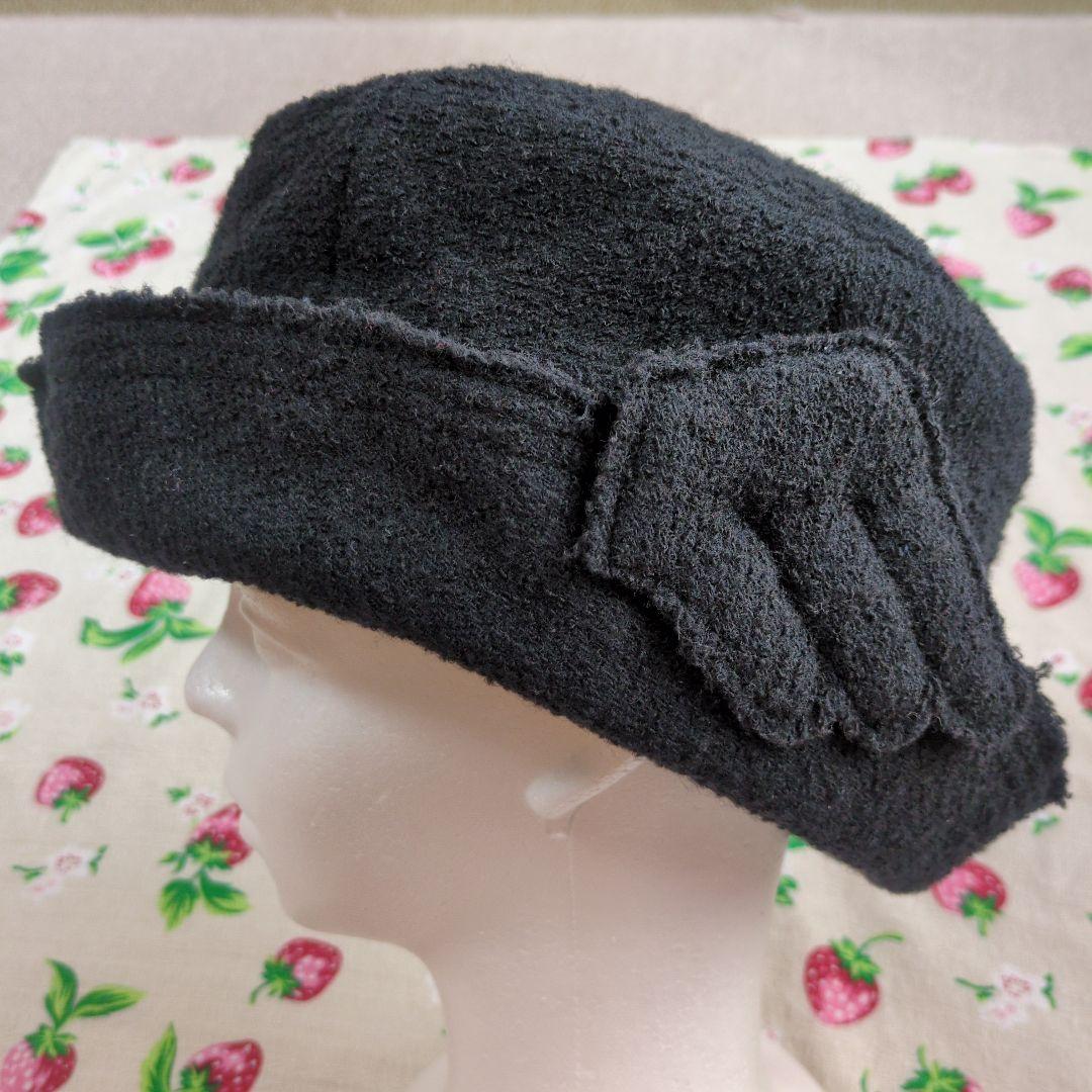 ジェーンマープル　帽子　天使の羽根　黒