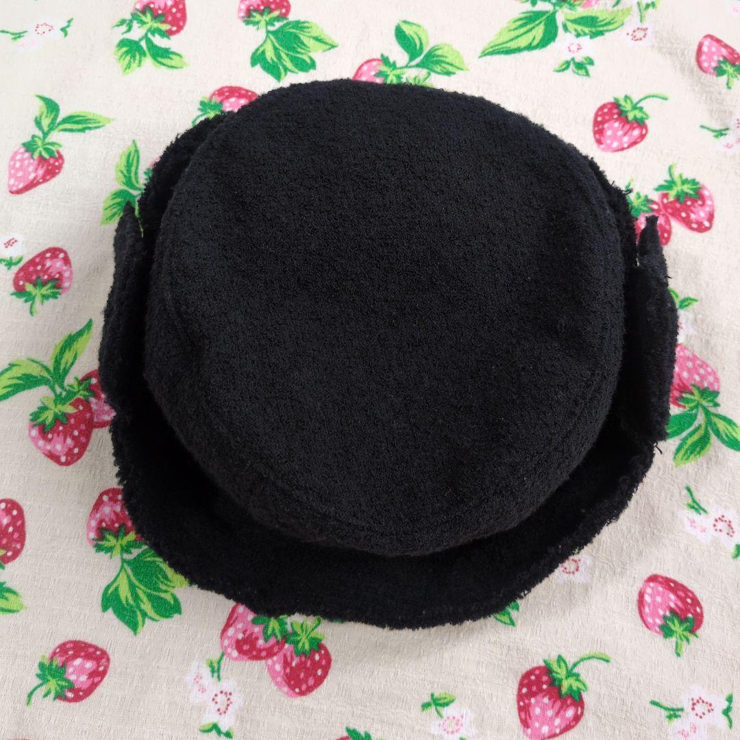 ジェーンマープル　帽子　天使の羽根　黒