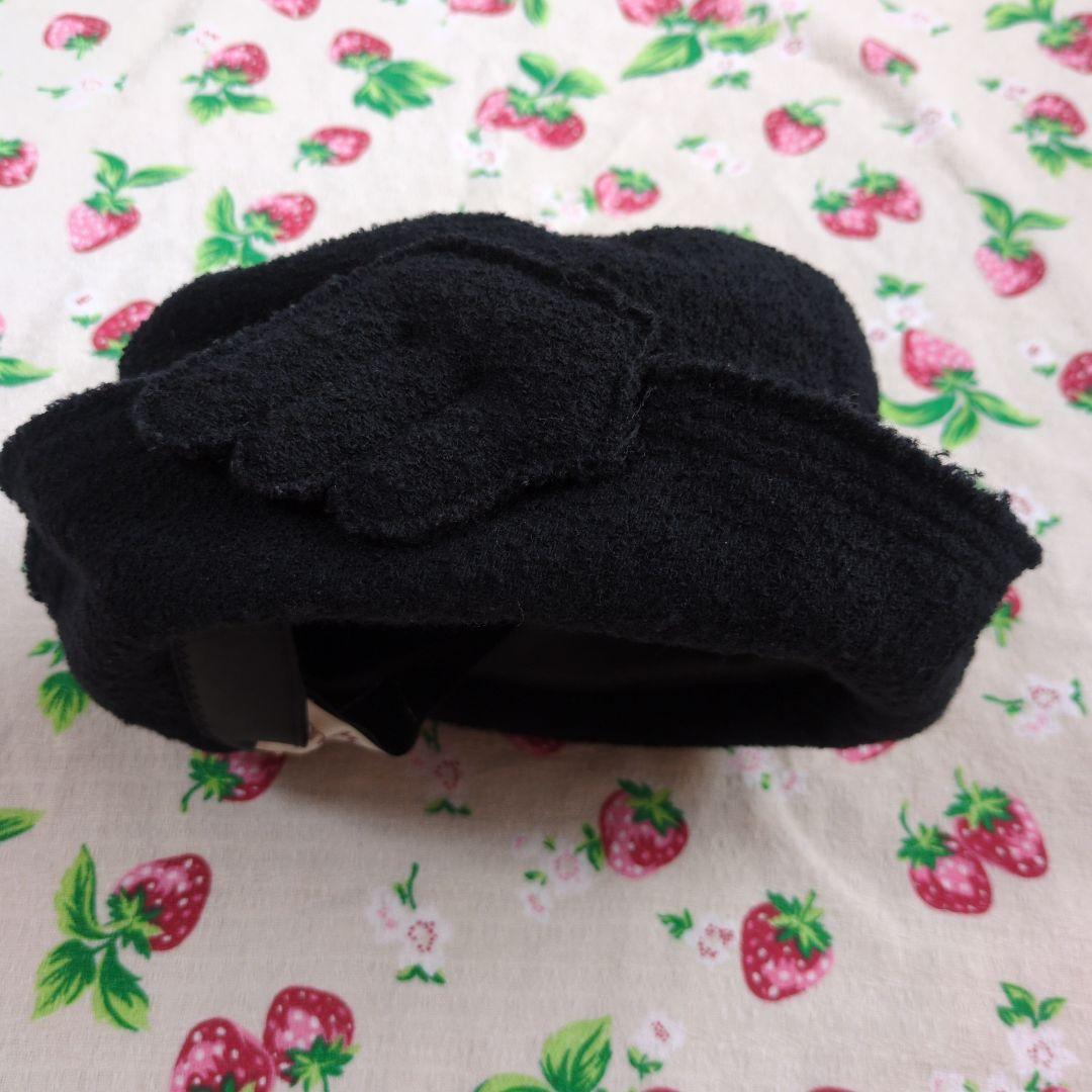 ジェーンマープル　帽子　天使の羽根　黒